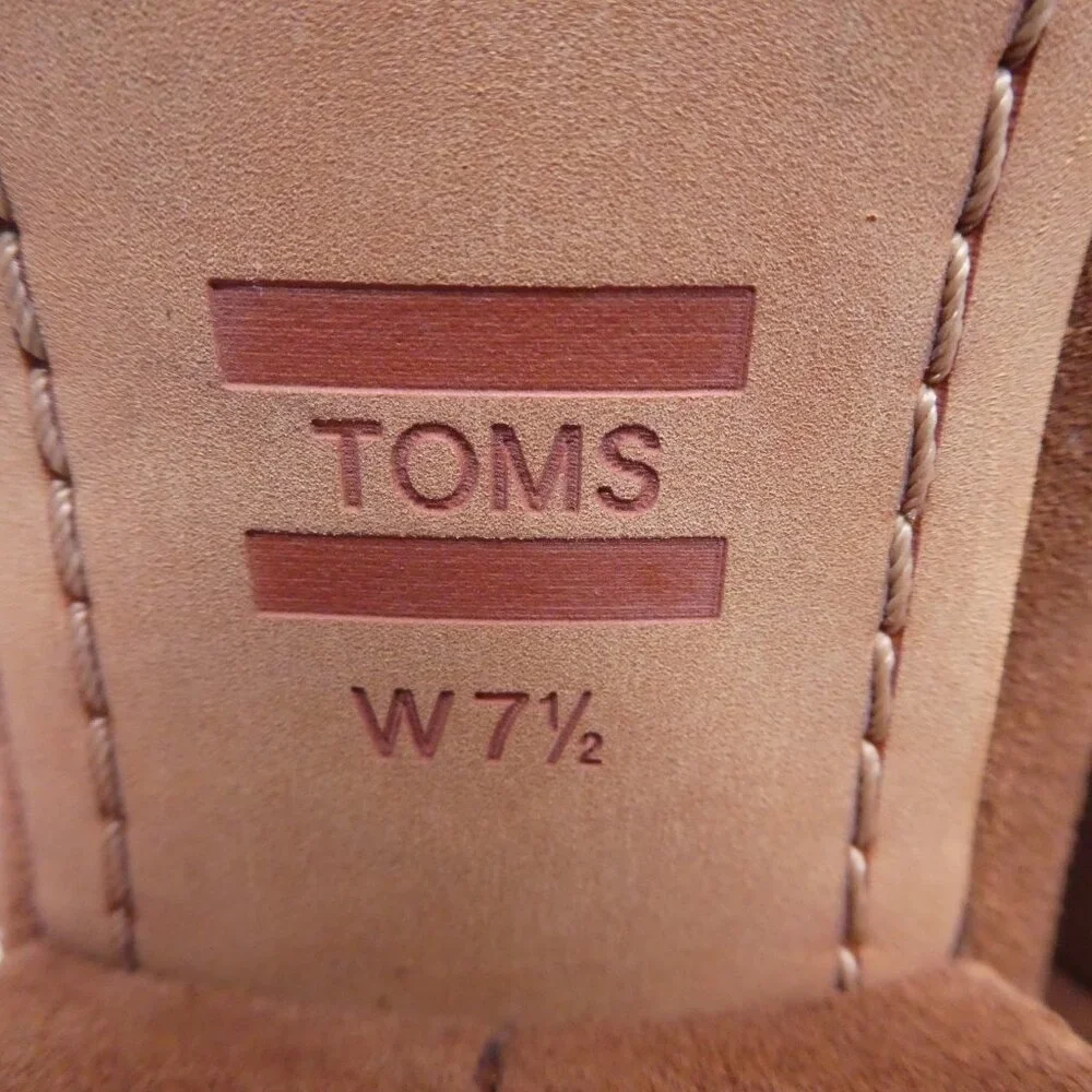 Toms Evie Brown Suede Heeled Ankle Boots Womens 7.5‎